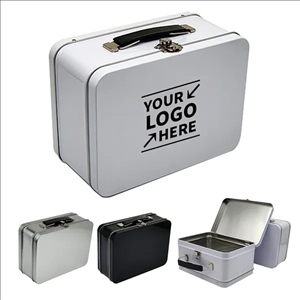Customization Printing Tin Box Tinplate Suitcase With Lock